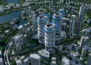 rendering of a smart grid city
