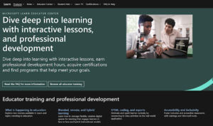screenshot of Microsoft Learner Educator Center