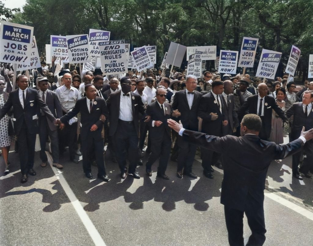 collection of people protesting with signs