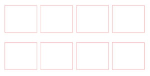 Boxes for the sentences, kind of like storyboards.